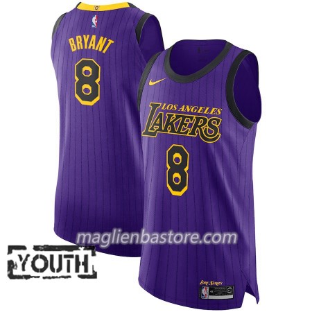 Maglia NBA Los Angeles Lakers Kobe Bryant 8 2018-19 Nike City Edition Viola Swingman - Bambino